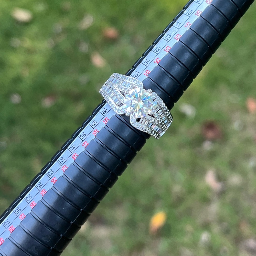 Sterling Silver And Cubic Zirconia Large Statement Ring